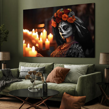 Canvastavla - Skull and Petal