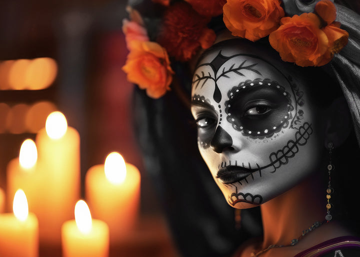 Canvastavla - Skull and Petal