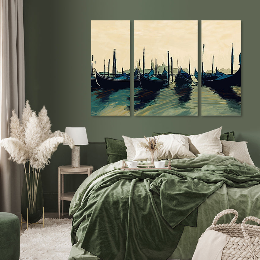Abstrakt Oljemålning - One night in Venice