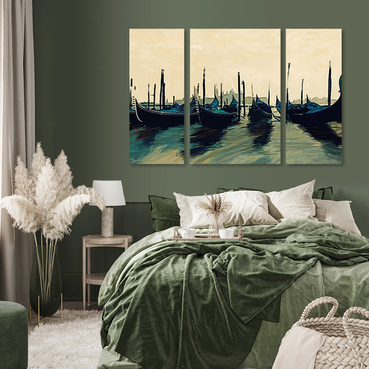Abstrakt Oljemålning - One night in Venice