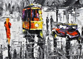 Abstrakt Oljemålning - Darktown