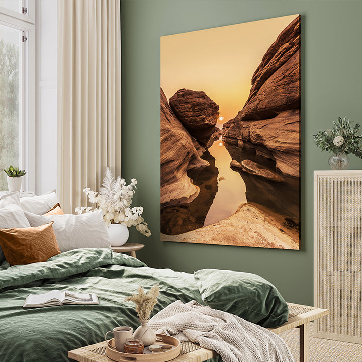 Canvastavla - Sunrise and Rocks
