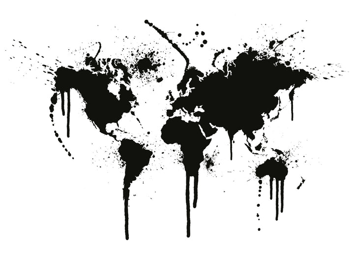 Canvastavla - Black & White World Map