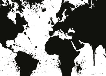 Canvastavla - Black & White World Map