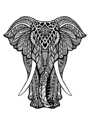 Canvastavla - Elephant black and white