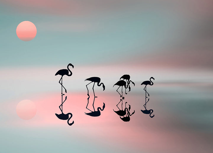 Canvastavla - Flamingos