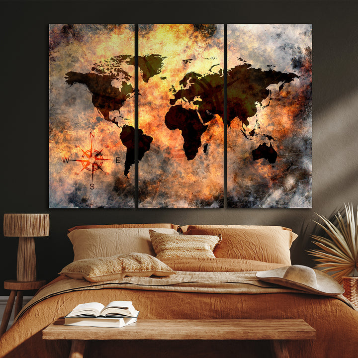 Canvastavla - The world map "Magma"
