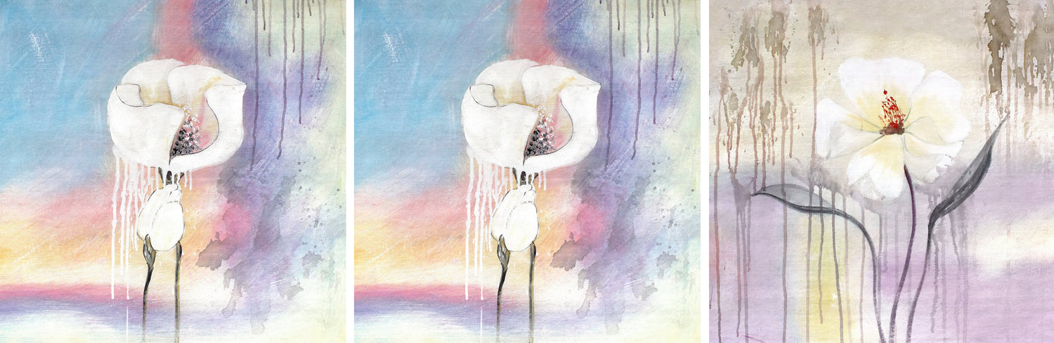 Abstrakt Oljemålning - Pastel meadow