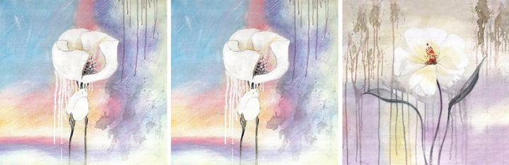 Abstrakt Oljemålning - Pastel meadow