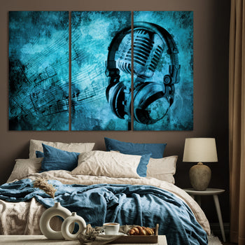 Canvastavla - Feel the Music blue