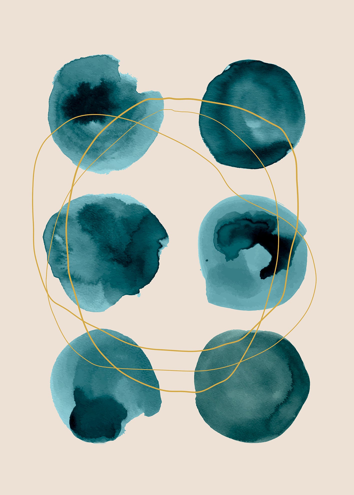 Canvastavla - Green Circles