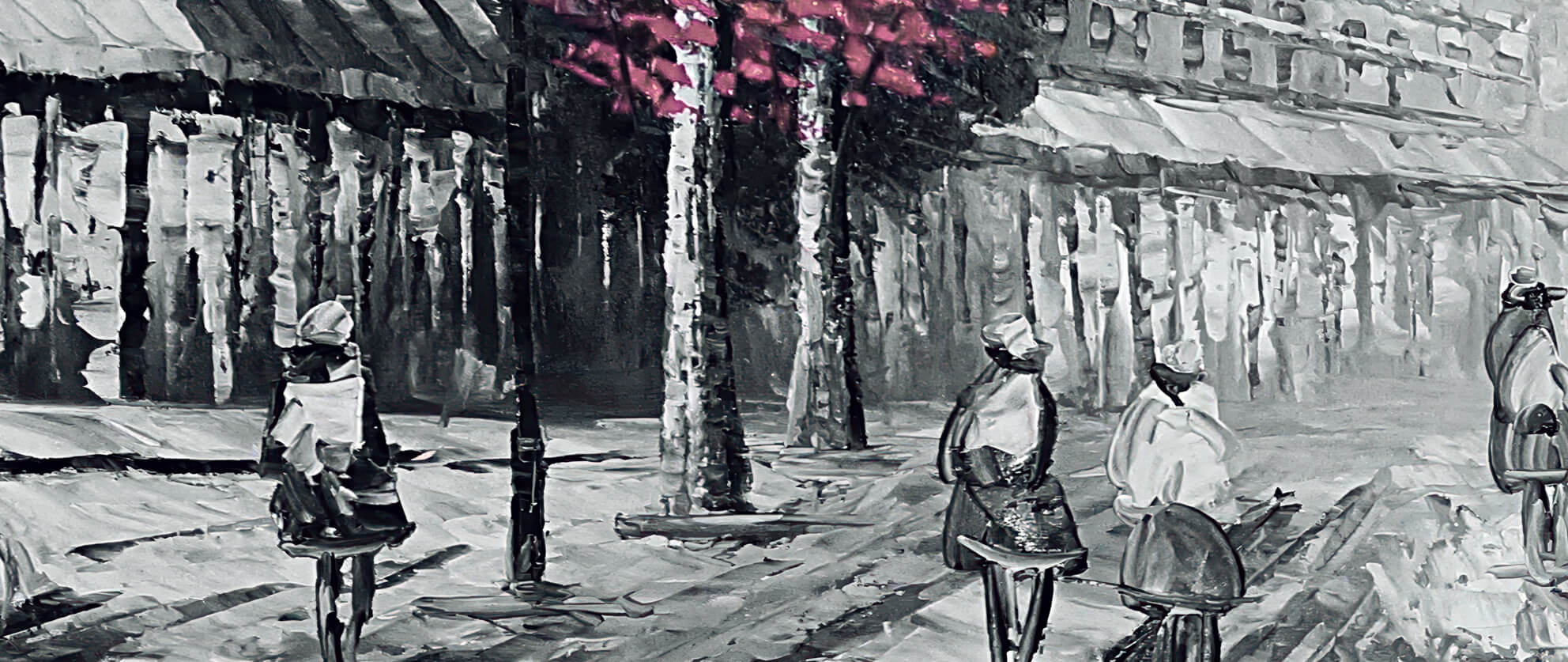 Abstrakt Oljemålning - Pink Paris
