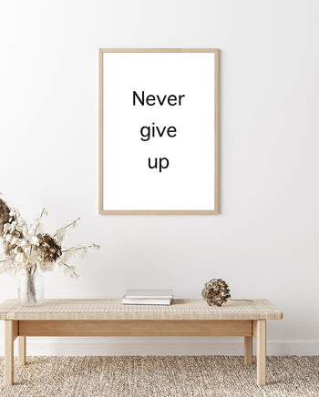 Poster - Never give up