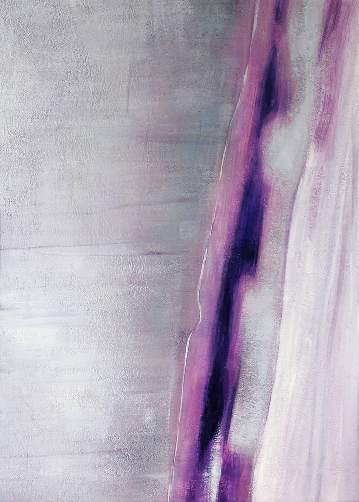 Abstrakt Oljemålning - Purple Waterfalls