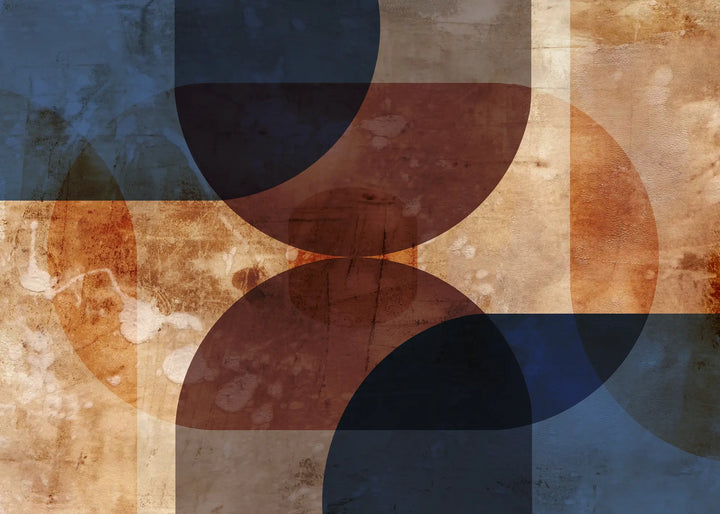 Canvastavla - Rust & Indigo Geometry