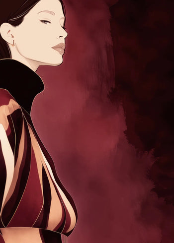 Canvastavla - Red Silhouette