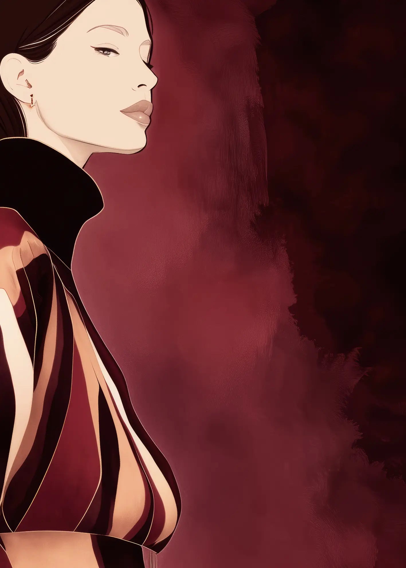 Canvastavla - Red Silhouette