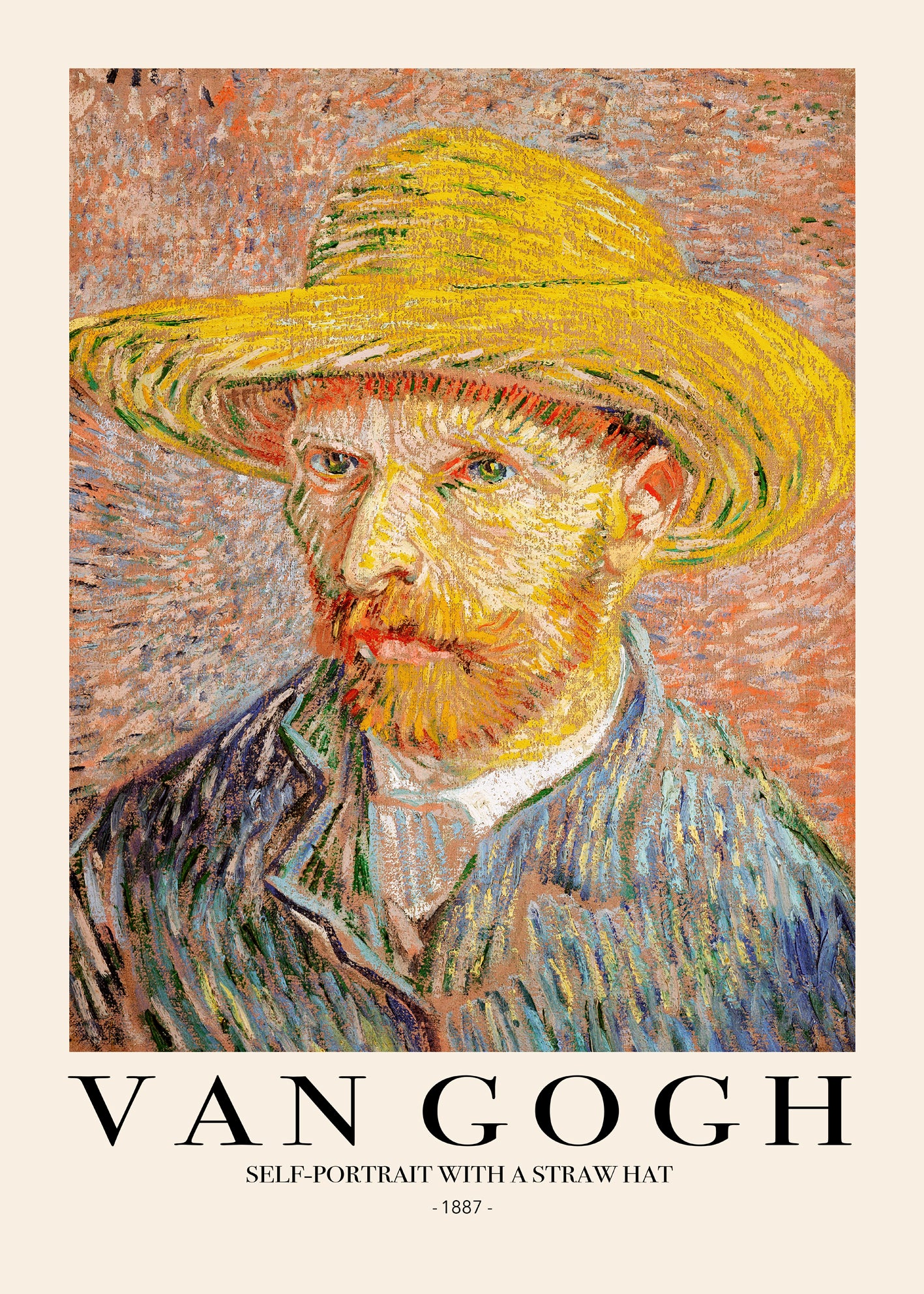 Canvastavla - Self-Portrait with a Straw Hat