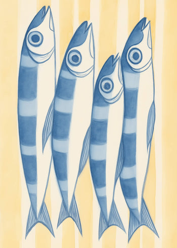 Canvastavla - Striped Sardines