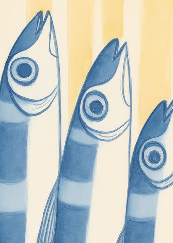Canvastavla - Striped Sardines
