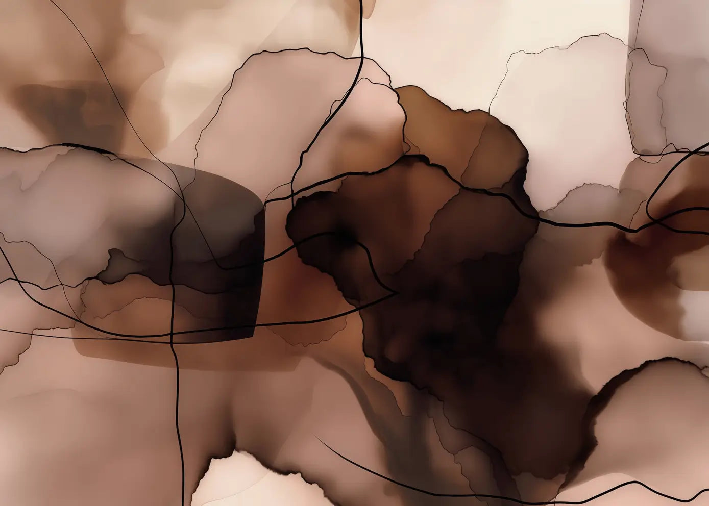Canvastavla - Brown Layers