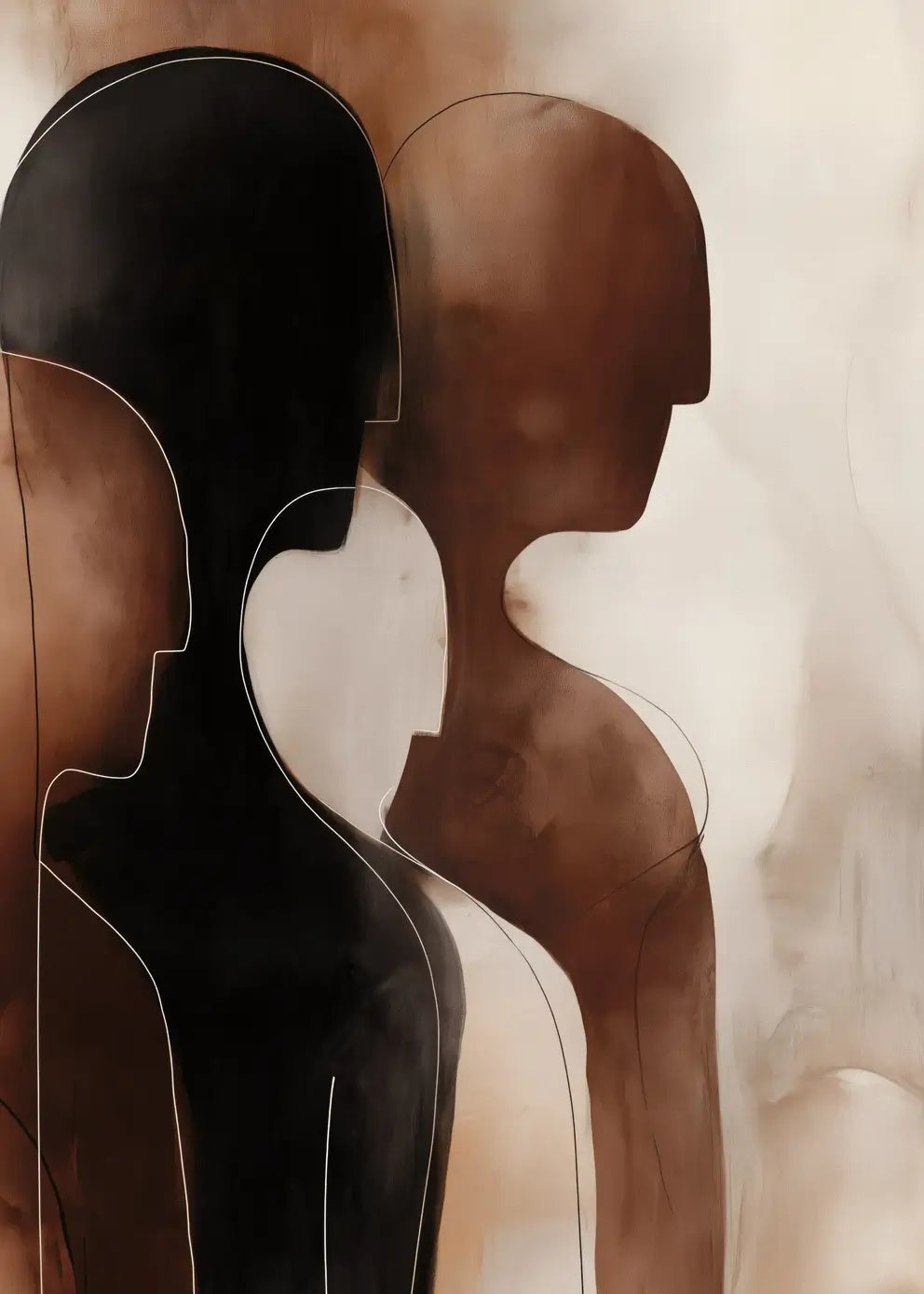 Canvastavla - Brown Silhouettes