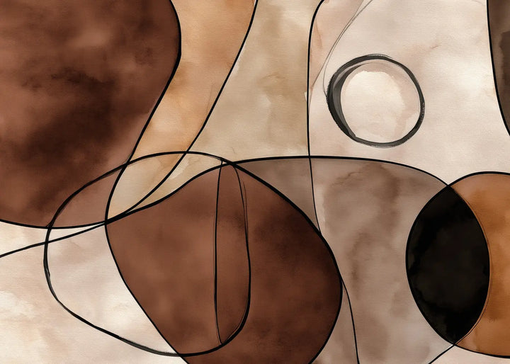 Canvastavla - Circles in Brown