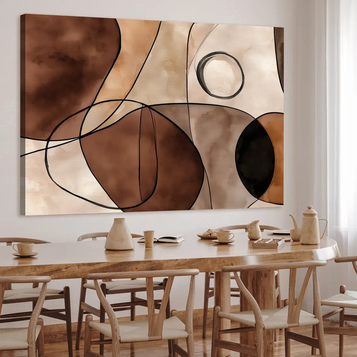 Canvastavla - Circles in Brown
