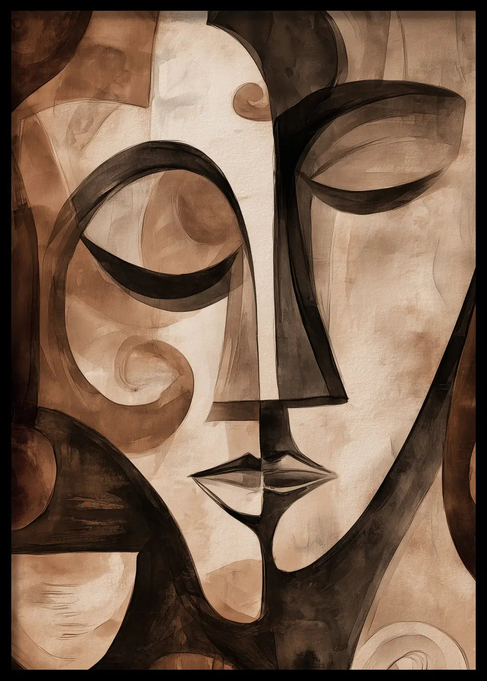 Poster - Abstract Brown Portrait
