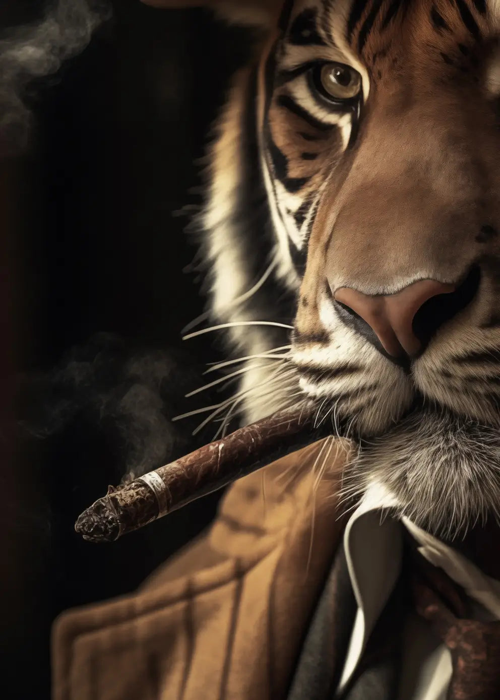 Canvastavla - Tiger with Hat