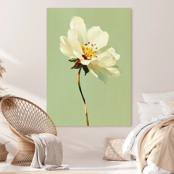 Canvastavla - White Wildflower