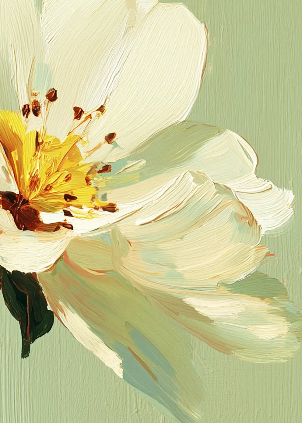 Canvastavla - White Wildflower