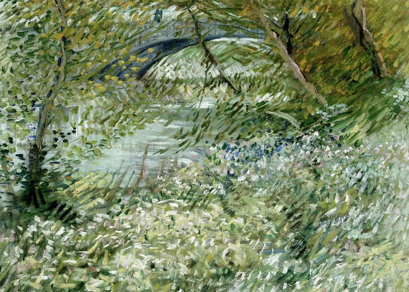 Canvastavla - VG - River Bank in Springtime
