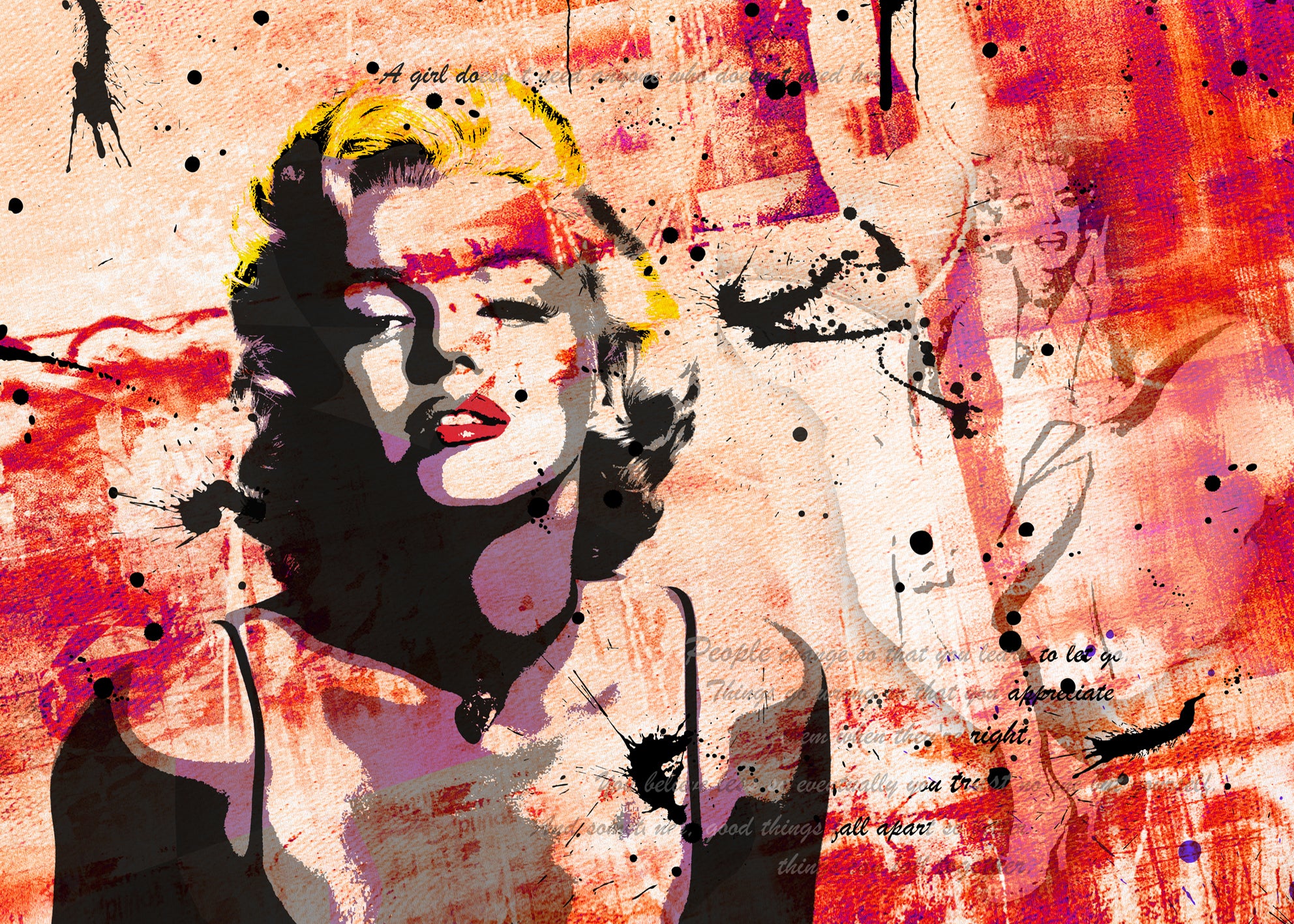 Ljuddämpande tavla - Marilyn Monroe Red Tavla