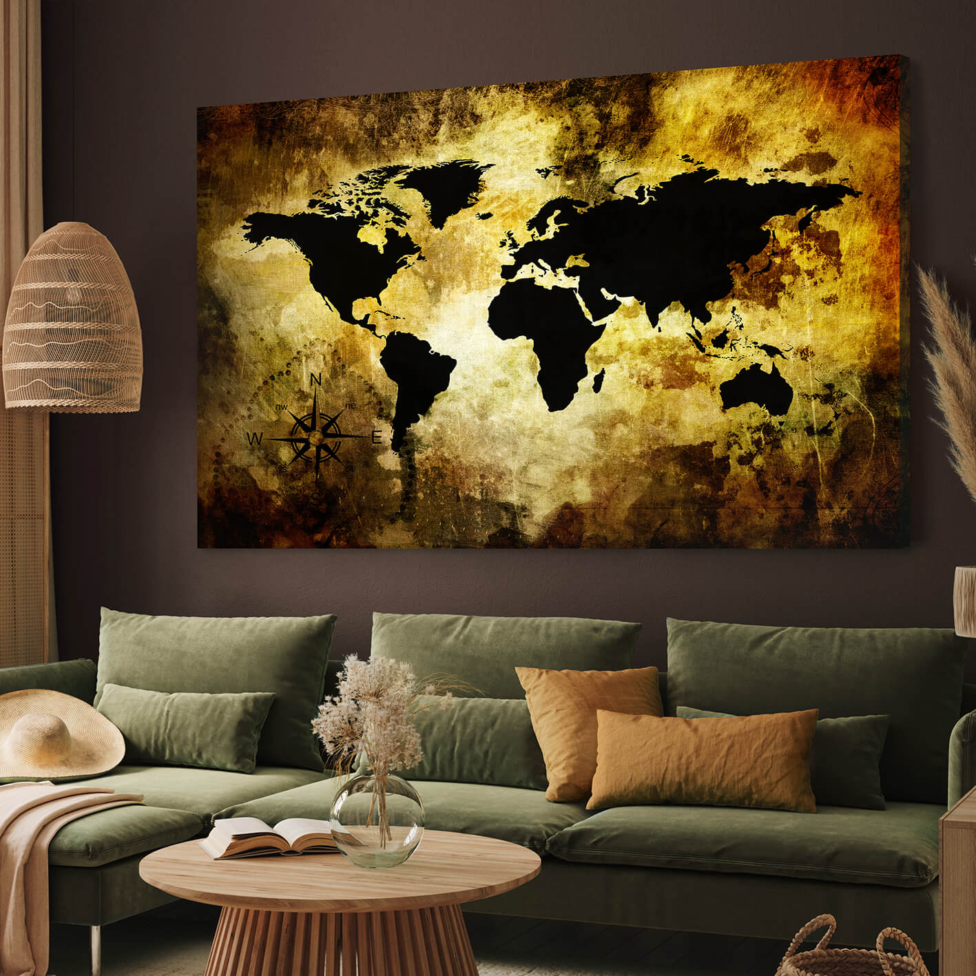 Ljuddämpande tavla - The world map - Tavla av världskartan