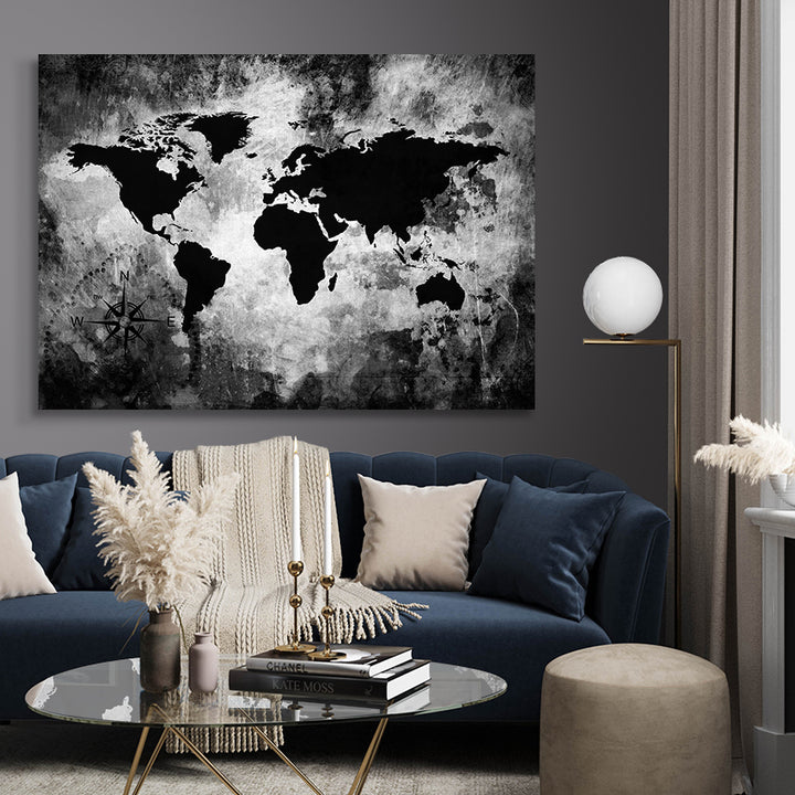 Canvastavla - The world map