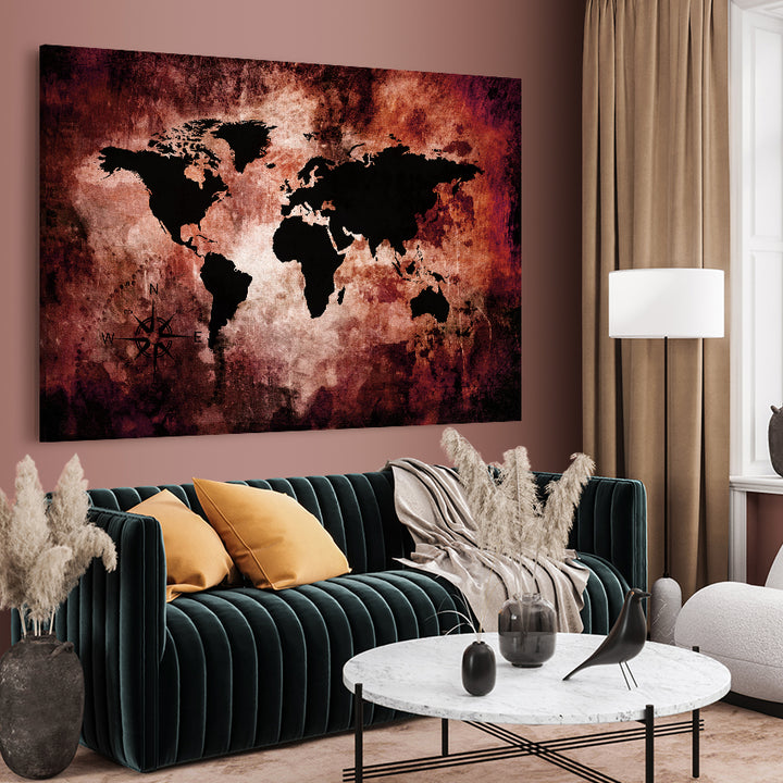 Canvastavla - The world map