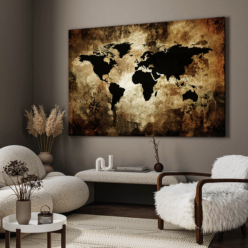 Canvastavla - The world map