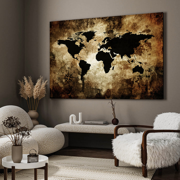 Canvastavla - The world map